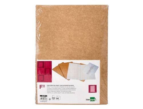 Classificador liderpapel kraft, tam a4 315 x 235 mm com branco intenso , Liderpapel , 23657 , 8423473236578